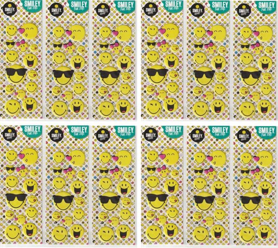 BG Smiley Emoji 3d Stickers | 12 Stickervellen 22 x 10 cm | 14 stickers