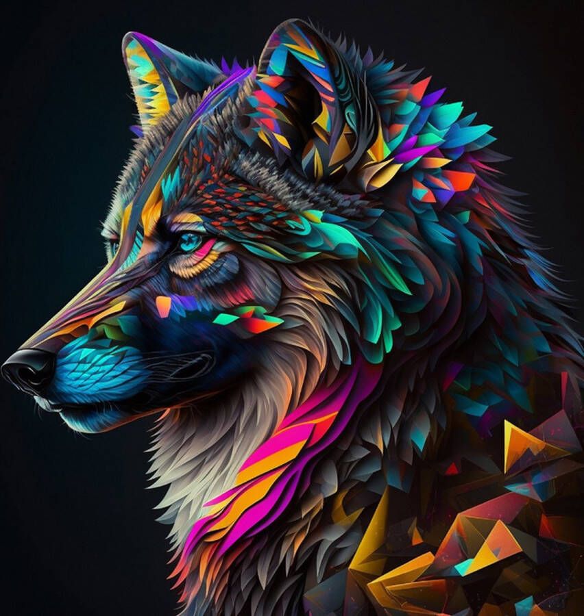 Bi2L Diamond Painting Set Wolf incl. Pen & Wax 30x30cm