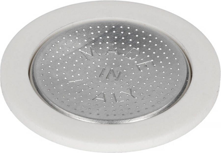 Bialetti Aluminium Filterplaatje + 1 Siliconen Ring voor aluminium 2 kops percolators