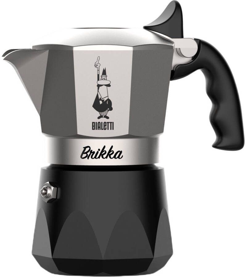 Bialetti Brikka (r)Evolution Percolator 2 kops Zwart Aluminium