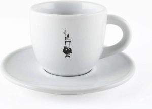 Bialetti Cappuccino- of koffiekop met schotel porselein