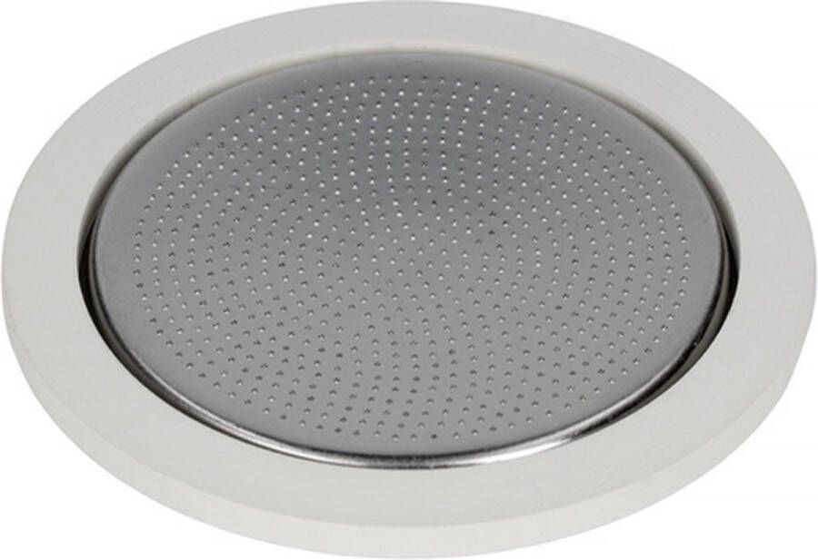 Bialetti Filterplaatje + Siliconen Ring voor 10 kops RVS percolators