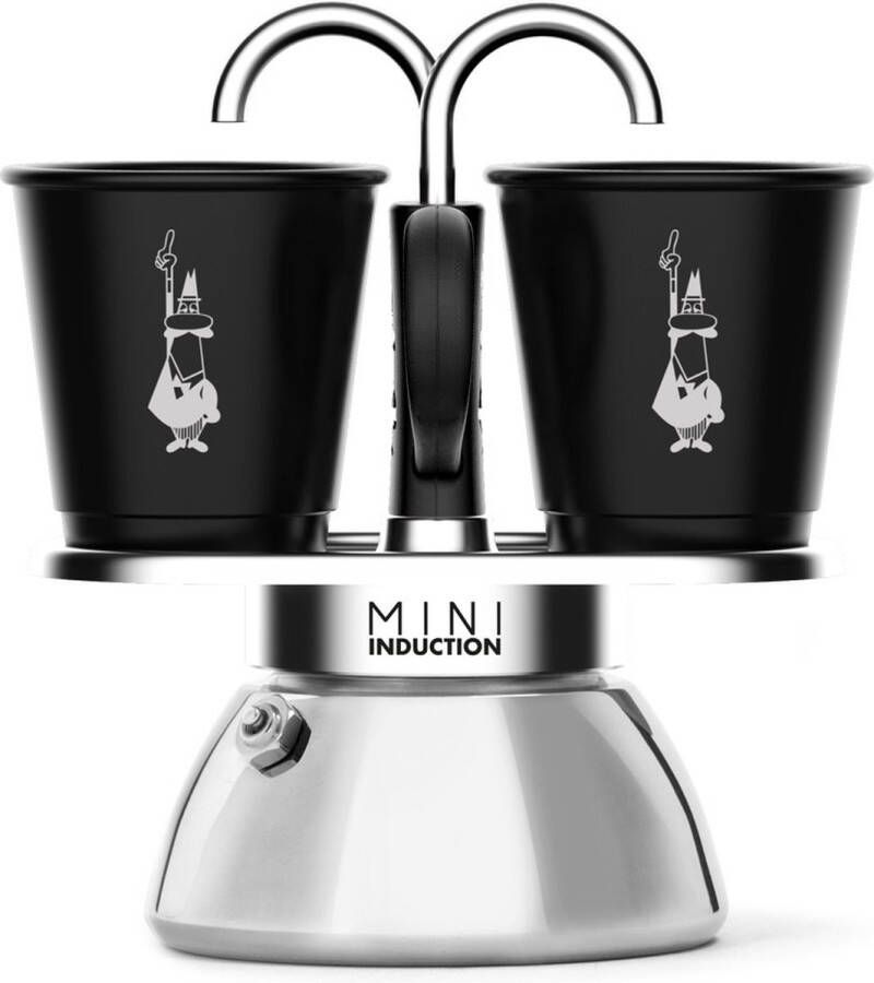 Bialetti Mini Express 2-kops percolator met 2 kopjes inductiegeschikte koffiemaker
