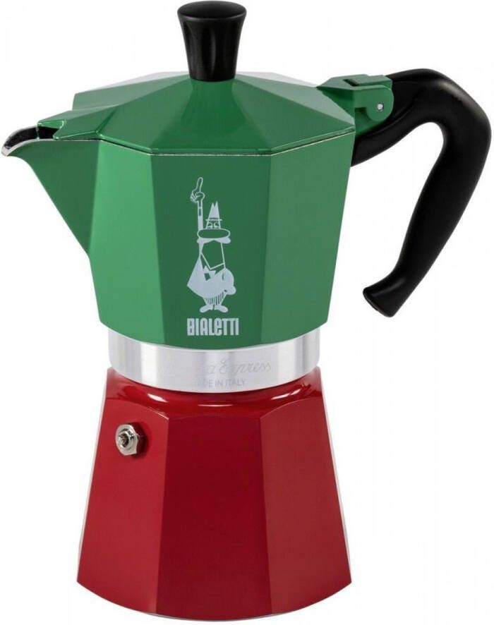 Bialetti Moka Express Italia 0005323 koffiezetapparaat 0.24 L groen rood wit 6 kopjes