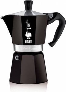 Bialetti Moka-Express Zwart Voor 6 Kopjes en Yourkitchen E-kookboek