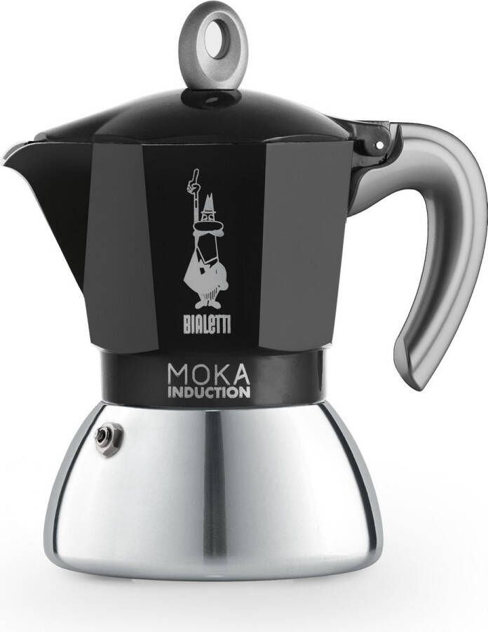Bialetti Moka Induction koffiezetapparaat 4 kopjes zwart zilver - Foto 2