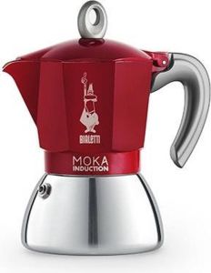 Bialetti New-Moka-Induction Koffiemaker Rood Voor 2 Kopjes en Yourkitchen E-kookboek