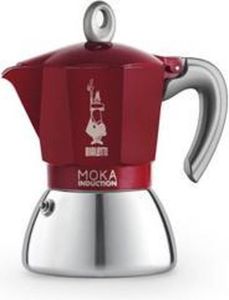 Bialetti New-Moka-Induction Koffiemaker Rood Voor 4 Kopjes en Yourkitchen E-kookboek