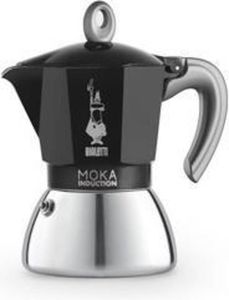 Bialetti New-Moka-Induction Koffiemaker Zwart Voor 4 Kopjes en Yourkitchen E-kookboek