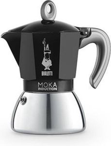 Bialetti New-Moka-Induction Koffiemaker Zwart Voor 6 Kopjes en Yourkitchen E-kookboek