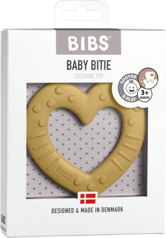 BIBS Bitie Heart Mustard Bijtring 3100254