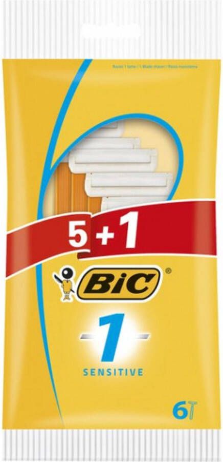 BIC 1 Wegwerpmesjes Sensitive 5+1