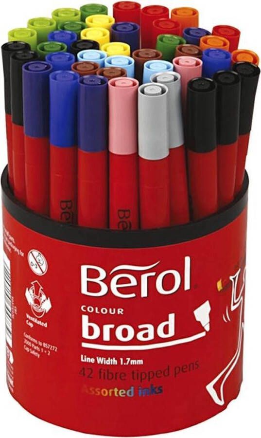 BIC Berol stift lijndikte: 1 7 mm d: 10 mm kleuren broad 42stuks