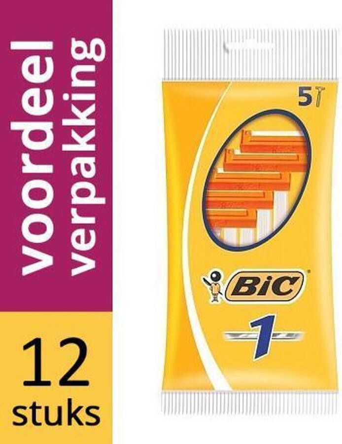 BIC Classic Wegwerpmesjes Voordeelverpakking 12x5 Stuks