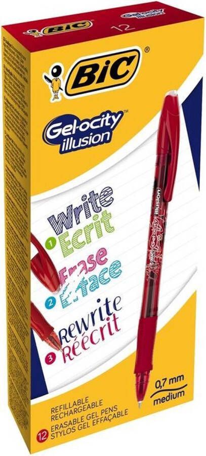 BIC Gelschrijver Gelocity illusion 0.3mm rood 12 stuks 12 stuks