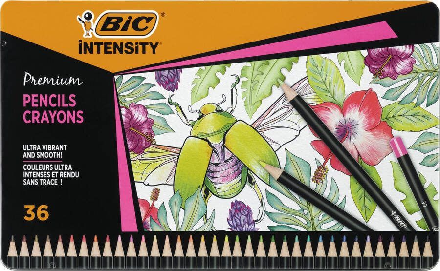 BIC Intensity Premium Houten kleurpotloden blik van 36 potloden