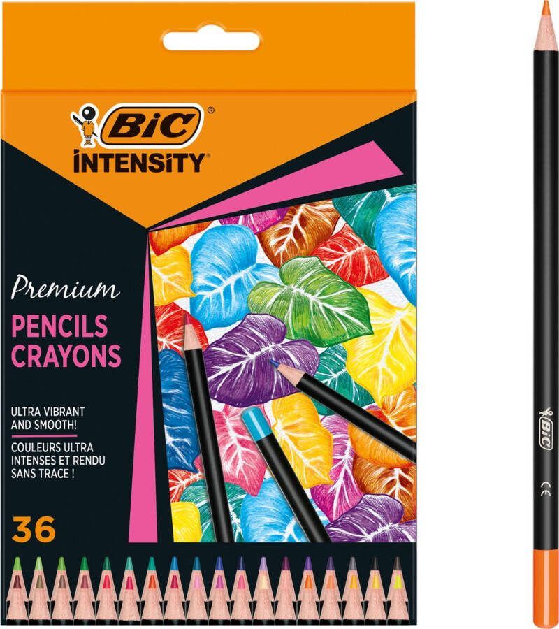 BIC Intensity Premium Houten Kleurpotloden voor volwassenen en kinderen- Kleuren Potloden- 36 Stuks