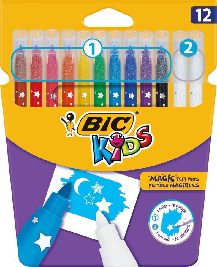 BIC Kids Magic Magische stiften Uitwisbare viltstiften 12 stuks