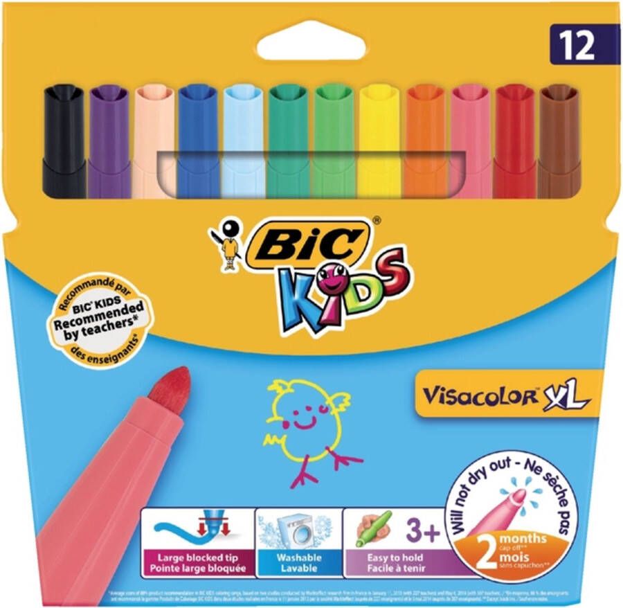 BIC Kids Visacolor XL ECOlutions Viltstiften 12 stuks