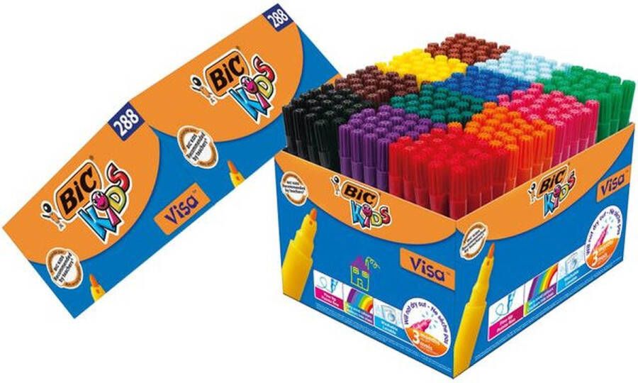 BIC Kleurstift Kids Ecolutions Visacolor Schoolbox 288 stuks assorti