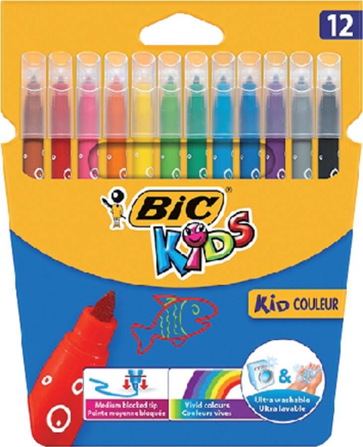 Bickids Kleurstift Bic Kids Ecolutions Visacolor XL ass medium etui à 12st 10 stuks 10 stuks