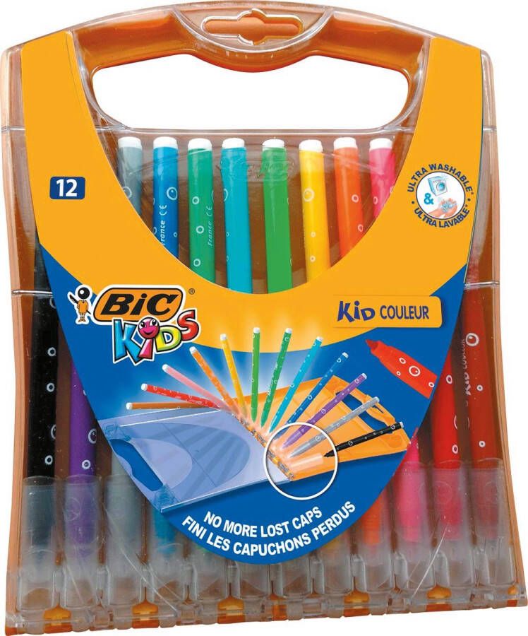 Bickids Kleurstift rainbow non-permanent ass set à 12