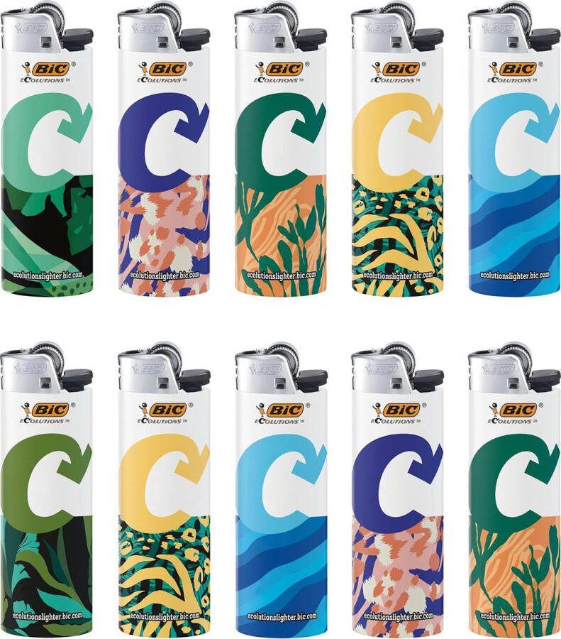 BIC Maxi J26 Ecolutions Vuursteen aansteker willekeurige kleuren 10 stuks