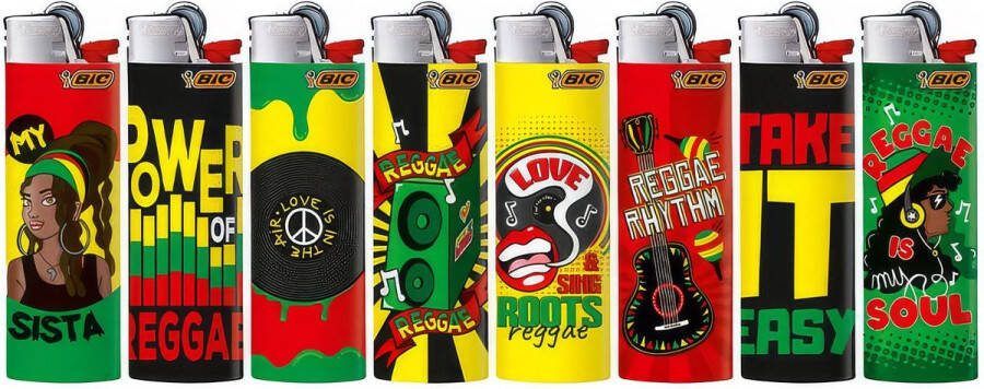 BIC Maxi J26 Vuursteen Aansteker Reggae #23 willekeurig 10 stuks