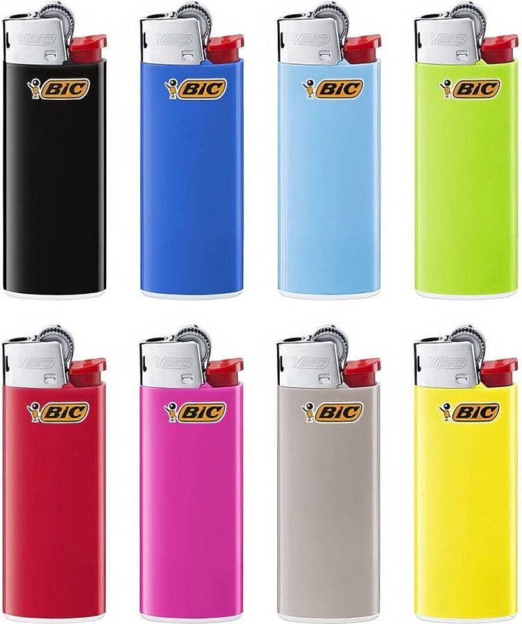 BIC Mini J25 vuursteen aanstekers willekeurige kleuren 10 stuks