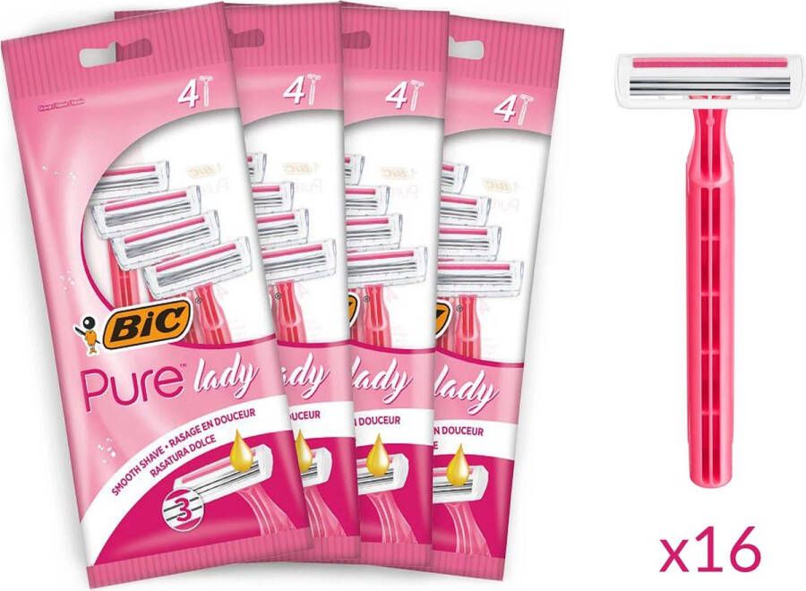 BIC Pure 3 Lady wegwerp scheermesjes voor vrouwen bundel van 16 mesjes