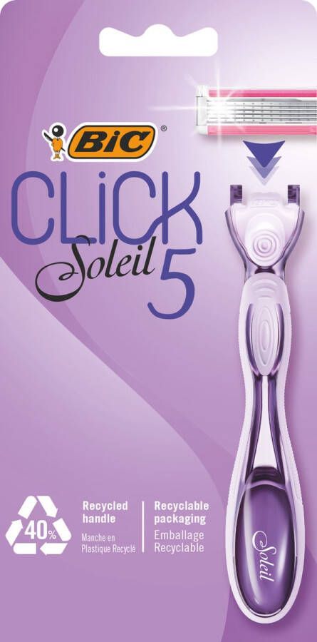 BIC scheermesjes Click 5 Soleil Scheersysteem met 2 navulmesjes voor vrouwen 1 houder en 2 mesjes