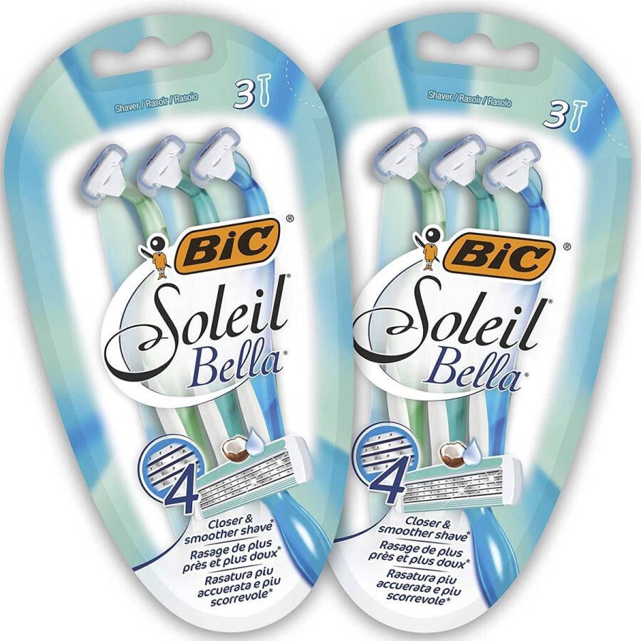 BIC Soleil Bella Wegwerp Scheermesjes voor dames bundel van 2 verpakkingen van 3 stuks