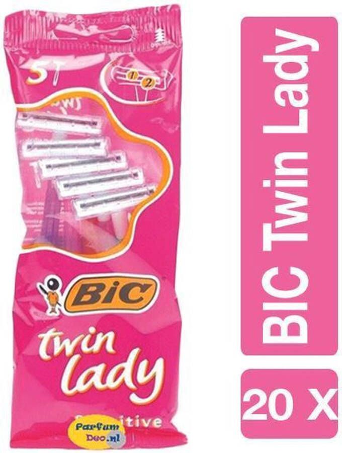 BIC Twin Lady Wegwerpscheermesjes 20 x 5 (100) stuks Voordeelverpakking