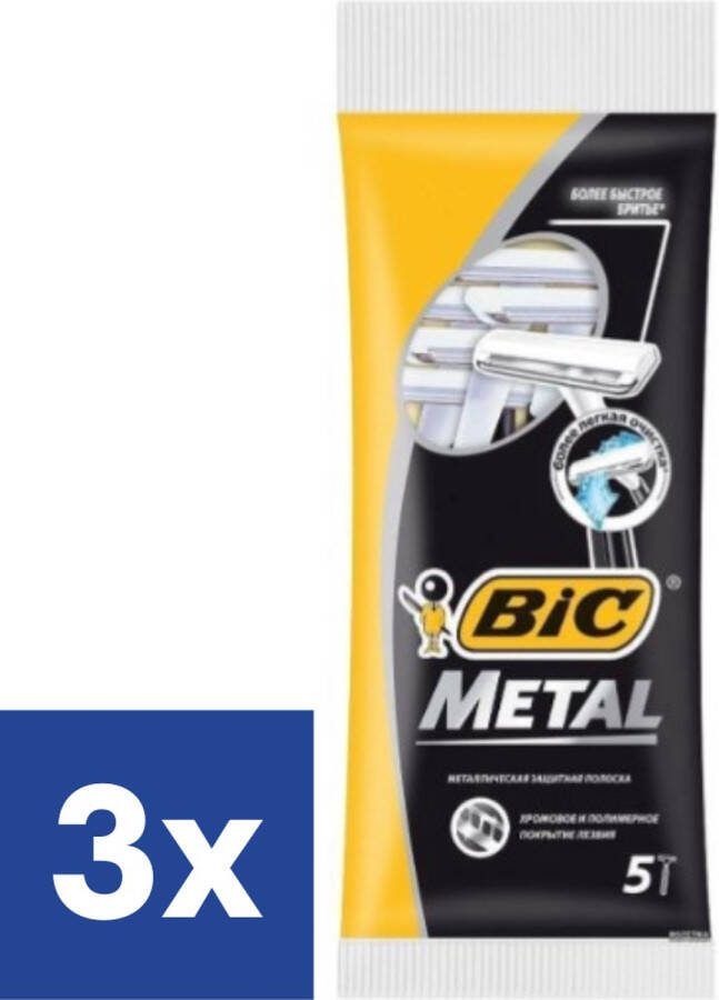BIC Wegwerpscheermesjes Men Metal 3 x 5 stuks