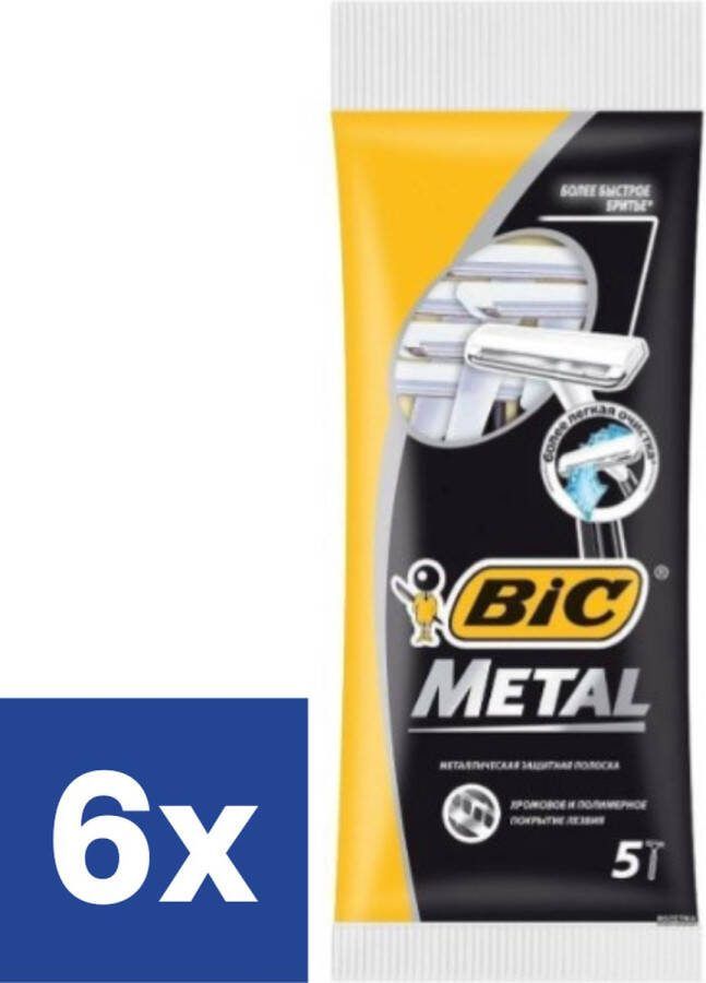 BIC Wegwerpscheermesjes Men Metal 6 x 5 stuks