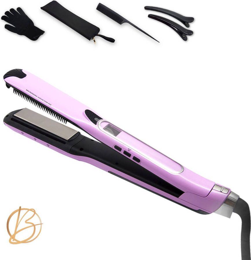 Bidoux Steampod 5.0 Limited – Stoomstijltang – Stijltang – Uitneembare kam – Extra haarbescherming – Compact design