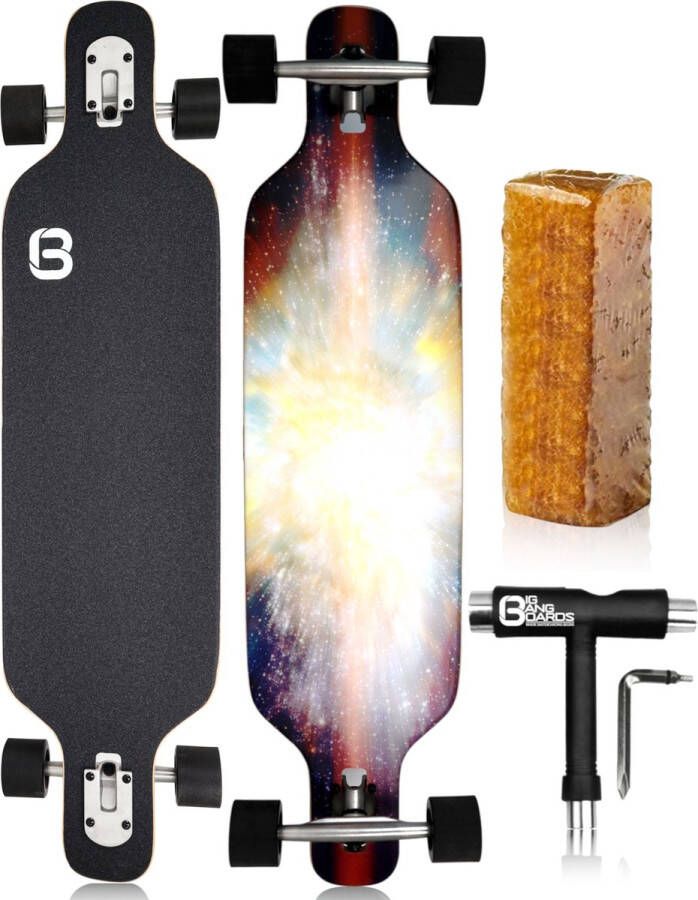 Big Bang Boards Supernova Longboard – Drop Through Design – Volwassenen – Kinderen – Jongens – Meisjes – Longboard Cruiser – Dropthrough – Longboard – Longboards