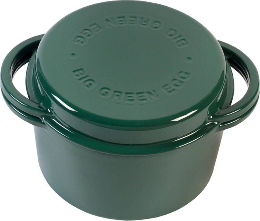 Big Green Egg BGE GREEN DUTCH OVEN ( geëmailleerde ronde dutch oven braadpan 4 liter)