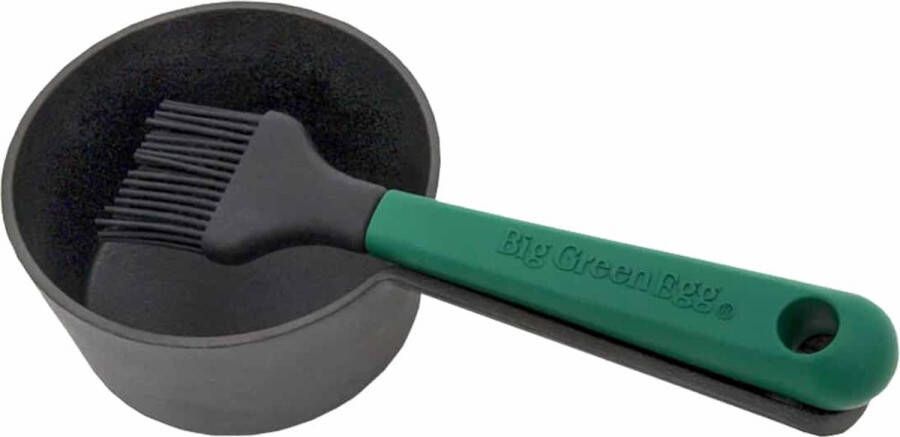 Big Green Egg Cast Iron Sauce Pot with Basting Brush