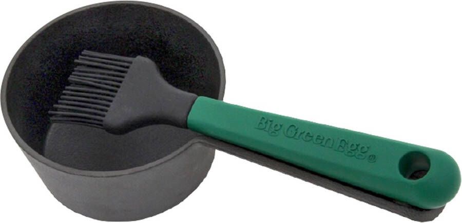 Big Green Egg Cast Iron Sauce Pot with Basting Brush