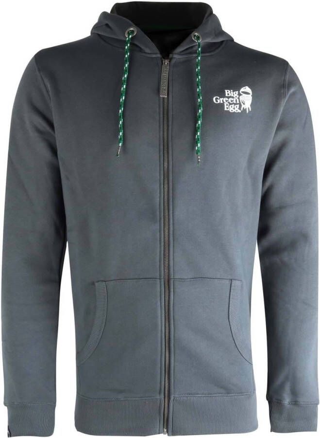 Big Green Egg Hoodie donker grijs met rits –