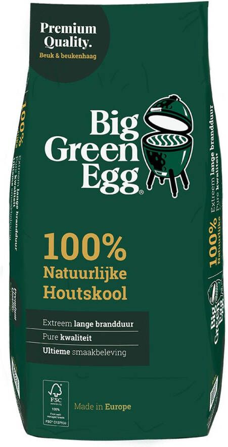 Big Green Egg Premium natuurlijke houtskool – zak 9 Kg