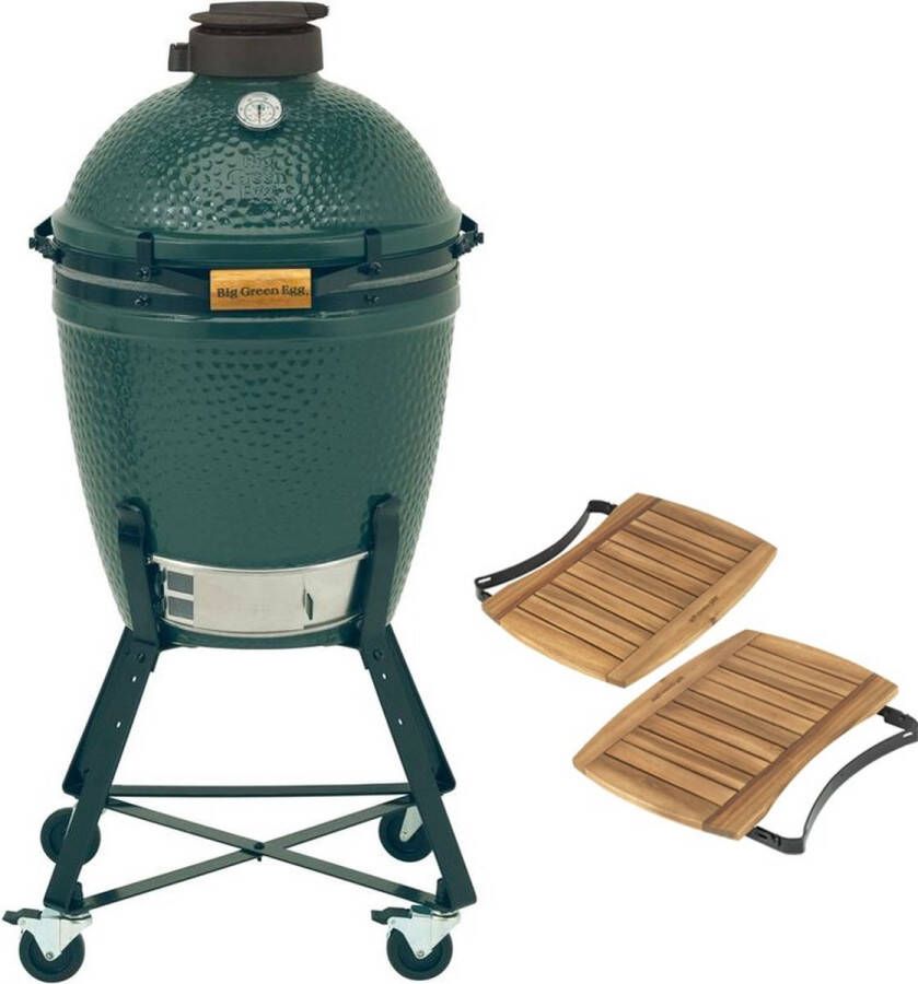 Big Green Egg Medium met onderstel en acacia zijplankjes