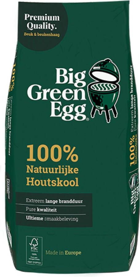 Big Green Egg Premium natuurlijke houtskool – zak 9 Kg