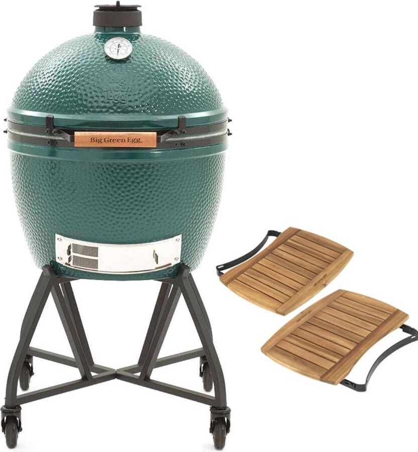 Big Green Egg XL met intEGGrated handler en acacia zijplankjes