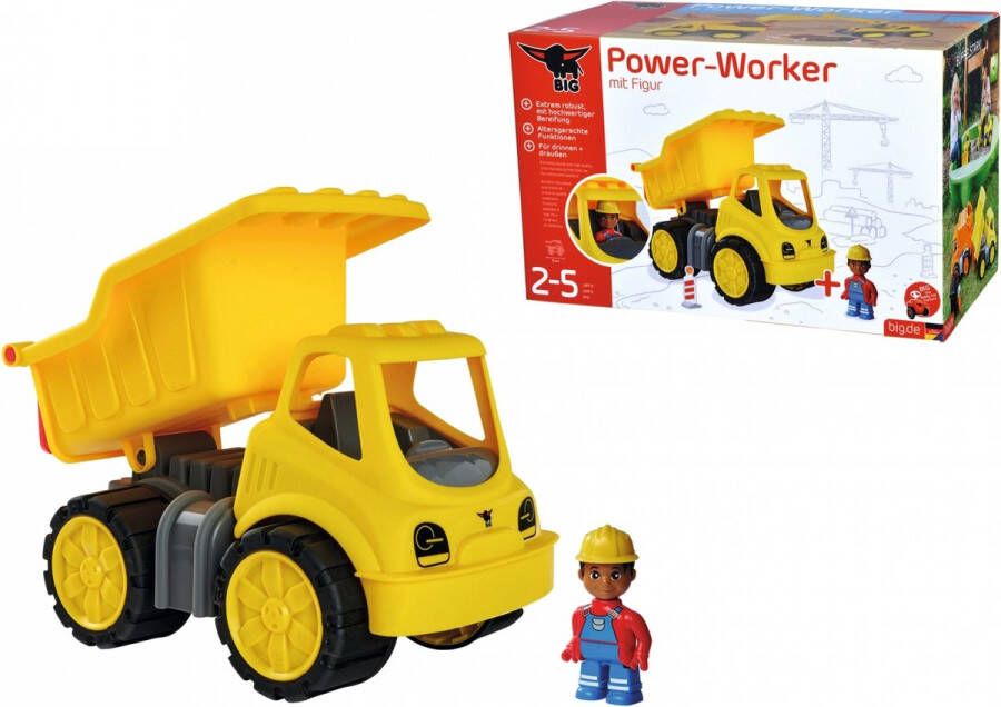 BIG -Power-Worker Dumper + Figuur Zandbak Speelgoedvoertuig