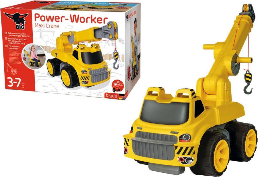 BIG Power-Worker Maxi Kraanwagen Vanaf 3 jaar Loopauto Buitenspeelgoed