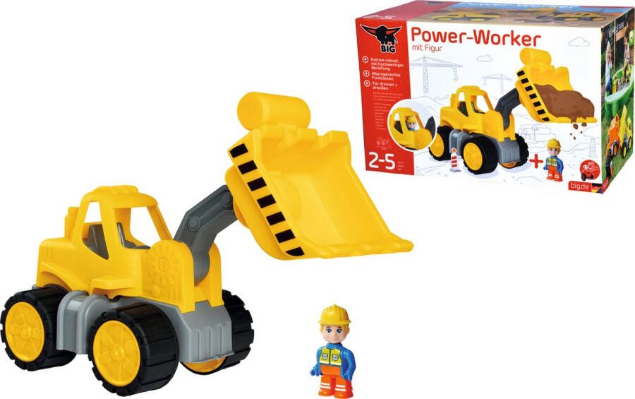 BIG Power Worker Wiellader + Figuur Zandbak Speelgoedvoertuig
