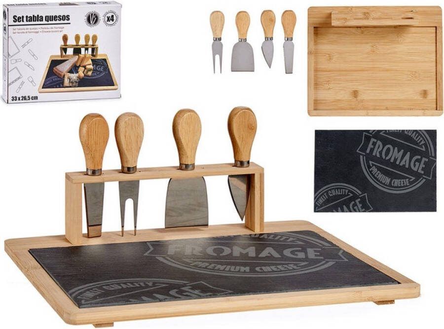 Bigbuy Home Degustatieset Kaasplank Bamboe Raad van bestuur (5 pcs)