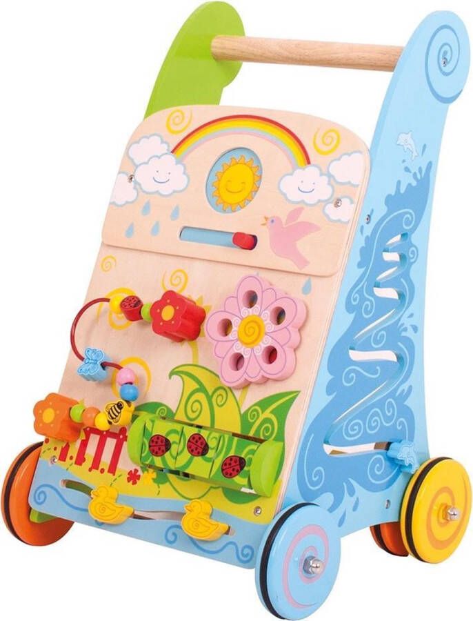 Bigjigs Baby Activiteiten Loopwagen 'Bloemen'